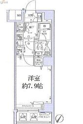 スクエアシティ横浜新子安 1Kの間取図画像