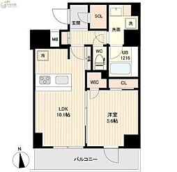 ORSUS大鳥居 1LDKの間取図画像