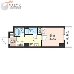 エスティメゾン川崎 1Kの間取図画像
