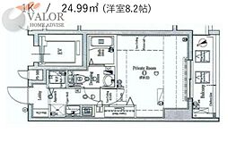 AQUAARTESSIMORICHESSE 1Kの間取図画像