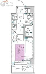フェルクルールプレスト川崎アリビエ 1Kの間取図画像