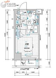 メインステージ川崎南幸町 1Kの間取図画像