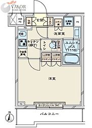 ルーブル川崎鷺沼 1Kの間取図画像