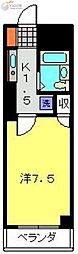 サンスカイパレス 1Kの間取図画像