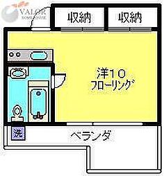 シャイン元住吉 ワンルームの間取図画像