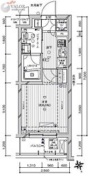 メインステージ南蒲田 1Kの間取図画像