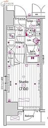 GALARIVERSIDE横濱南 1Kの間取図画像