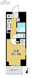 ルーブル大鳥居参番館 1Kの間取図画像