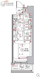 クレイシアIDZ横浜桜木町 1Kの間取図画像