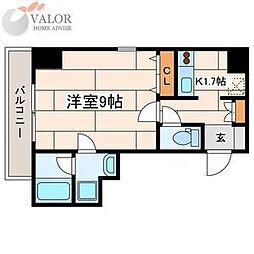 WESTCOURT川崎大師 1Kの間取図画像