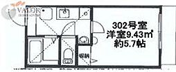 リーヴェルポート横浜和田町 1Kの間取図画像
