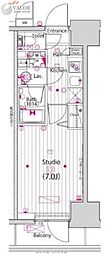 GALARIVERSIDE横濱南 1Kの間取図画像