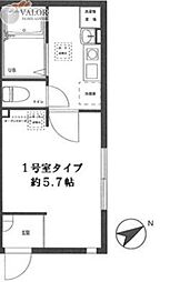 リーヴェルポート横浜南Applause 1Kの間取図画像