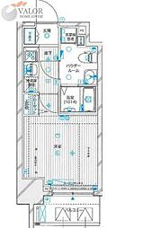 メインステージ蒲田6エグザ 1Kの間取図画像