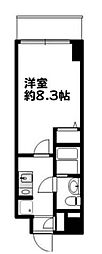 コモド川崎 1Kの間取図画像