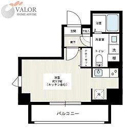 ヴェルト川崎イースト ワンルームの間取図画像