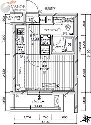 メインステージ南蒲田 1Kの間取図画像