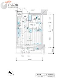 MAINSTAGE川崎6エグザ 1Kの間取図画像