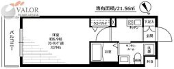 グリフィン新横浜・アリーナ前 1Kの間取図画像