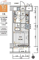 メインステージ元住吉 1Kの間取図画像