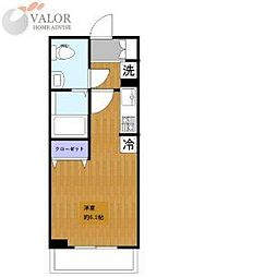 トーア・シティー零番館 1Kの間取図画像