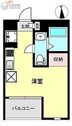 LOTUS平和島EAST ワンルームの間取図画像