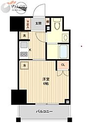 レノス新子安 1Kの間取図画像