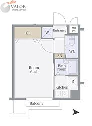 ヴォーガコルテ多摩川 1Kの間取図画像