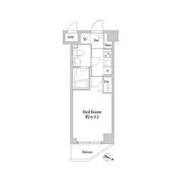 ドゥーエ新川崎 1Kの間取図画像