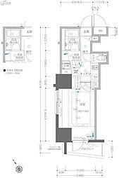 ZOOM川崎EAST 1Kの間取図画像