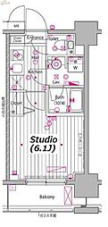 ガーラ・プレシャス川崎 1Kの間取図画像