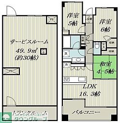 小田急小田原線 玉川学園前駅 徒歩7分の賃貸マンション 4階3SLDKの間取り