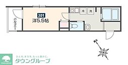相模原市南区旭町アパート 1Kの間取図画像