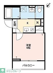 小田急小田原線 小田急相模原駅 徒歩10分の賃貸アパート 1階1Kの間取り