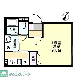 小田急江ノ島線 中央林間駅 徒歩10分の賃貸アパート 3階1Kの間取り