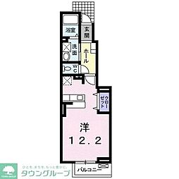 小田急小田原線 町田駅 バス8分 体育館前下車 徒歩4分の賃貸アパート 1階ワンルームの間取り