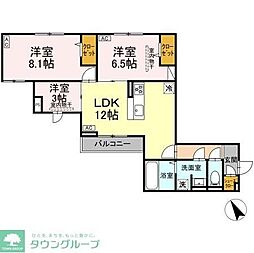 小田急小田原線 町田駅 徒歩9分の賃貸アパート 2階3LDKの間取り