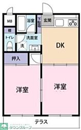 小田急小田原線 相武台前駅 徒歩24分の賃貸マンション 1階2DKの間取り