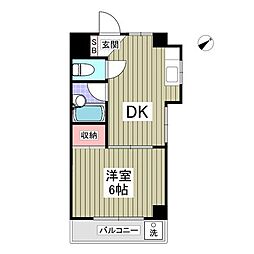 三興ハイツ 1Kの間取図画像