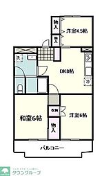 NINETY相模大野 3DKの間取図画像