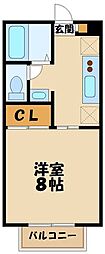 グレースコート海老名 1Kの間取図画像