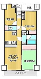 ダイアパレス鶴間フレックスA 3LDKの間取図画像