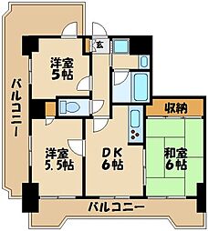ライオンズプラザ海老名 3DKの間取図画像