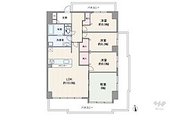 エンゼルハイムリバーサイド高槻 4LDKの間取図画像