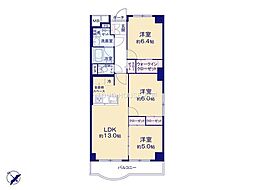 サンコーポ浦安E棟 5階 3LDKの間取り