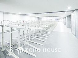 広さがしっかり確保された敷地内駐輪場。かさ張る自転車も安心して停めることができます。