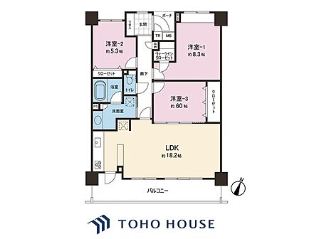 3LDK 間取り