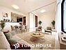 リビング/ダイニング：【ステキな時間を！】※家具AI生成。忙しい朝でも、しっかり家族が揃って食事をして頂けるゆとりある大きさのダイニングスペース。手料理をカウンター越しに受けとって頂き、テーブルで囲む素敵な時間を存分に。