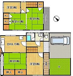 神爪戸建 1階4DKの間取り