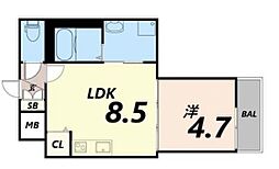 Habitasion京口 1LDKの間取図画像